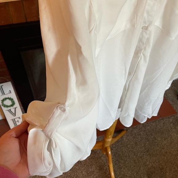 Womens plus white chiffon button top size 3x - Picture 2 of 4